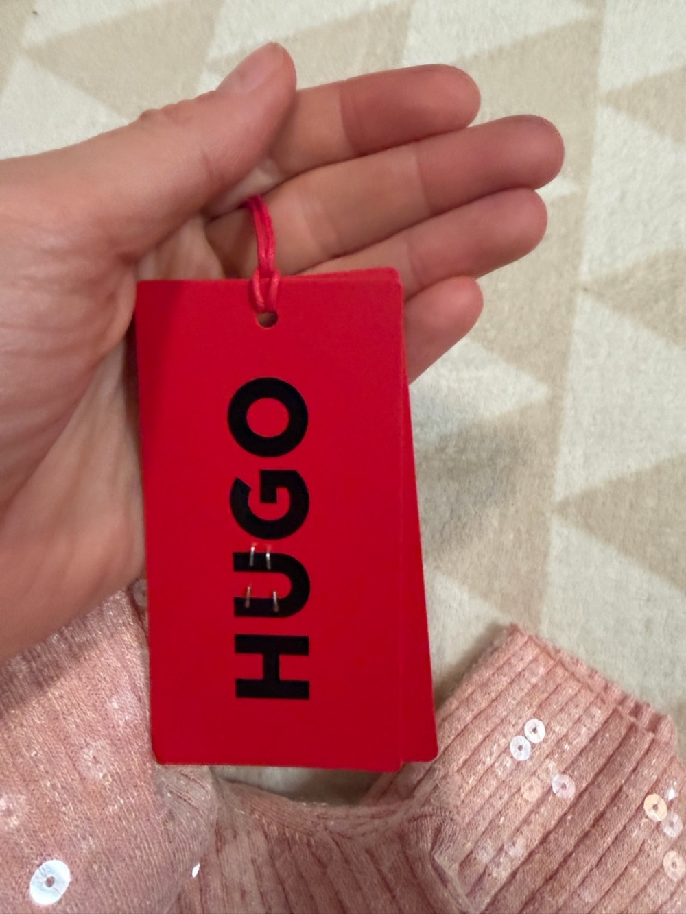 Hugo Ribbed Sweater With Transparent Sequins In Slim Fit - Picture 3 of 4